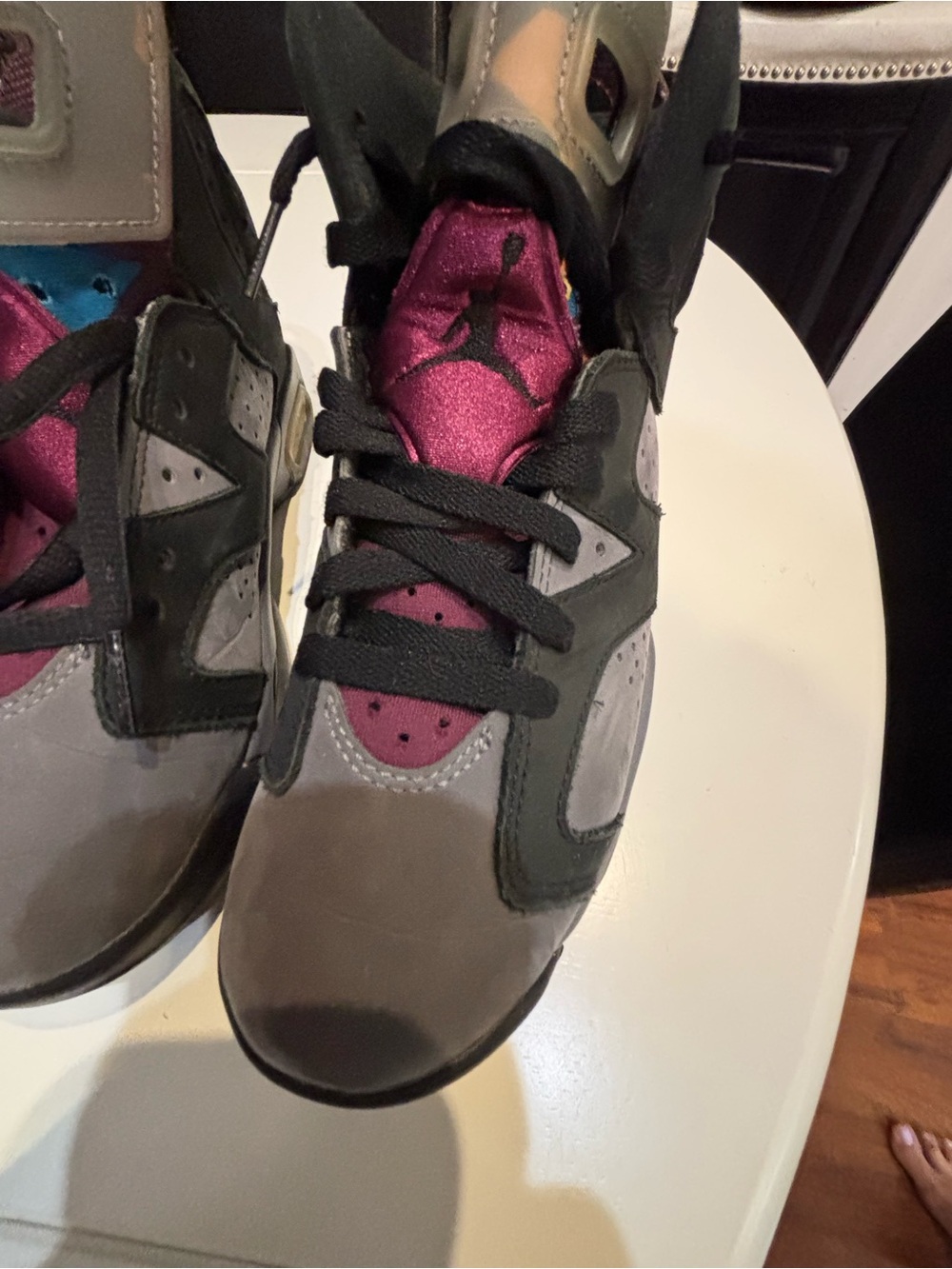 Jordan Kids' Mid-Top Sneakers in Gray and Burgundy